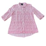 FDJ French Dressing Jeans Red Striped 3/4 Sleeve Blouse Size 8 Photo 3