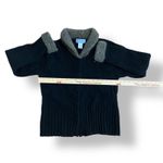 Ciel Bleu Collared Button Up Wool Cardigan Womens Size M Black Brown Size M Photo 3