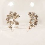 None Vintage 1960s Rhinestone Silver Tone Costume Earrings Bridal Wedding Bride Event Photo 5