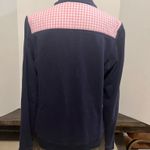Vineyard Vines Women’s Half-Zip Navy Pullover Sweatshirt w/Pink Shoulder Detail Photo 1
