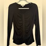 Rafaella Raffinalla Black Ruched Front Long Sleeve Top - Size 10 Photo 1