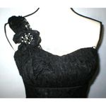 Jill Stuart New Womens Designer  Black Lace Dress One Shoulder 0 2 Broach Short Photo 1