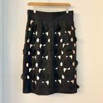 Catherine Malandrino Floral Lace Cut Out Black Pencil Midi Skirt Size 10 Photo 2