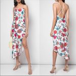 Haney Goldie Floral Silk Slip Midi Dress White Criss Cross Back 12 Photo 10