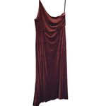 After Six NWT  One Shoulder Spaghetti Strap Velvet Maxi Gown Dress 24 Auburn Moon Photo 11