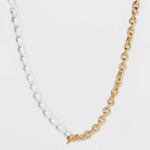 BaubleBar SUGARFIX by  Gold and Pearl Necklace - Gold/White Photo 1