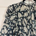 Ulla Johnson  Nadia Dress Indigo Silk Cotton Batik Metallic Midi Dress Size 2 Boh Photo 9