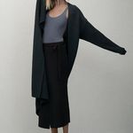 ZARA Women's Blue Grey Long Open Front Jacket Duster Cardigan Sweater Size M Photo 1