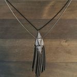 BCBGeneration two tone rhinestone geometric tassel necklace Photo 2