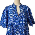 Sugar Lips Lulu Dixie Dress Mini Shift Blue Floral Cotton Women’s Size Medium Photo 6