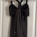 Lululemon Rest Less Tank Heather Gray/Black Built in Sports Bra Tanktop Size 8 Photo 6