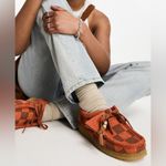 Clarks NEW Wallabee Orange Check Suede Loafers Shoes Size 8.5 Photo 1