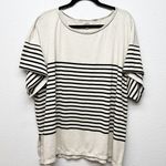 Max Studio Striped Sweater Top Womens 3X Casual Workwear Neutral Modest Stretch Black Photo 0