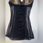 Victoria's Secret Victoria’s Secret Black Leopard Print Lace Mesh Dress 36B Sultry & Chic Chemise Photo 2