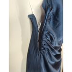 ASTR  the‎ LABEL Halter Neck Satin Ruched Waist Maxi Dress Steel Blue SMALL NWT Photo 6