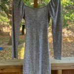 Lulus  Heathered Grey Knotted Front Long Sleeve Dress Size S. NEW Photo 5