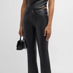 MOTHER The Insider Flood Faux Leather Jeans Black Size 24 NEW Photo 6