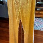 Jealous Tomato  Faux Leather Gold wide leg Pant sz l 8/10 Photo 6