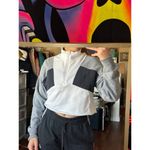 Hollister  Women Size X small Half Zip Cropped Top Black Gray Long Sleeve Sweater Photo 8