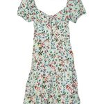 LK Bennett L. K. BENNETT Mint Green Floral Phelia Puff Sleeve Sweetheart Midi Dress Size 4 Photo 3