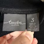 Chico's Travelers black knit studded mock neck top, zips up back, no wrinkle Photo 5