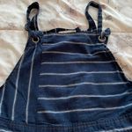 Ten Sixty Sherman Pinstriped Navy Blue & White Linen Blend Cropped Jumpsuit, size XS Photo 9