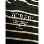 J.Crew Women's Black Striped Knit Boat Neck Long Sleeve Pullover Sweater Top L Size L Photo 2