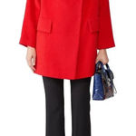 Trina Turk  Women's‎ Red Wool Overcoat Size 4 Winter Long Coat Photo 0