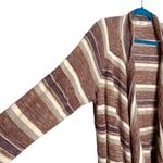 Peyton Primrose Cinnamon Striped Fringe Open Front Knit Cardigan Tan Size 1X Photo 1