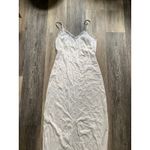 Vintage Silky Lace Sheer Slit Long Slip Dress Medium Boudoir Lingerie Feminine Photo 1
