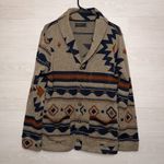 Junk Food Aztec Southwest Cardigan Sweater Size M Button Front Knit Jacket Tan Size M Photo 1