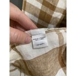 Flax  Small Brown White Plaid 100% Linen Tunic Vest Pockets Lagenlook b82 Photo 3
