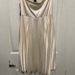 Taboo  Vtg Ivory Satin Halter A-line Marilyn Monroe Inspired Tea Length Dress Photo 9