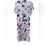 Chris & Carol Women's Size 2X Pink Blue Floral Wrap Below Knee Comfy Dress NWT Photo 4