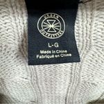 BDG Urban Outfitters  Beige Cotton Blend Cable Knit V Neck Varsity Sweater L Photo 8