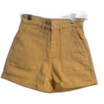 Mavi Sheena Hi Rise Curly Twill Straight Shorts Size 26 Dark Yellow Golden NWOT Photo 2