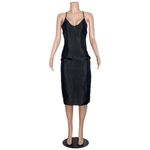 THE FRANKIE SHOP Venice Slip Dress, Black, Small Black Photo 4