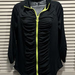 Hard Candy Sport Athletic Zip-Up Jacket Rouching Pockets Size XXL Black/Yellow Photo 0