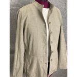 Eileen Fisher Neutral Linen Jacket Italian Fabric Textured Natural Blend L Photo 8