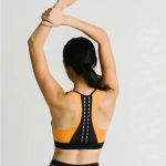 Zyia NWT  Orange on Black Game Day Light n Tight Bra Sz XS Photo 2