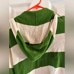 Old Navy  Green and Cream Striped Hoodie Cardigan Photo 1