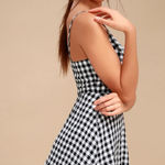 Lulus Lulu’s Plaid Romance Black and White Gingham Print Skater Dress Photo 1