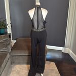 Women’s Black Halter Neck BodyCon Sleeveless Party Jumpsuit Wide Leg Size L NWOT Size L Photo 3