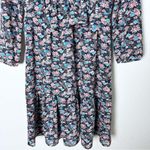 J.Crew Ruffle Hem Paisley Floral Midi Dress Sz 4 Ling Sleeve Photo 3