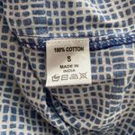 Tizzie button down blouse 3/4 sleeve Rome style navy tattersall size small NWT Photo 6