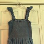 J.Crew cotton denim smocked ruffle sleeve dress size xs Blue Photo 3
