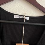 Project Social T NWT Black Criss Cross Front Open Tie Crop T Shirt Size Large Photo 5