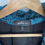 Yushi Women's Textured Jacket Size L Blue Black Big Button Art to Wear Artsy Size L Photo 1