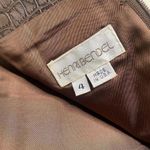 Henri Bendel Vintage Croc Print Brown Leather Mini Skirt Size 4 USA Designer Photo 9