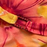 Vintage 90s 3 Piece Bikini Tankini Orange Sunset Floral Swimsuit Set Size M Photo 5